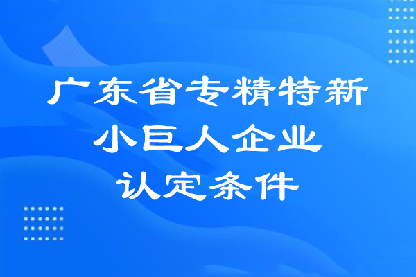 廣東省專精特新小巨人企業(yè)的認(rèn)定條件