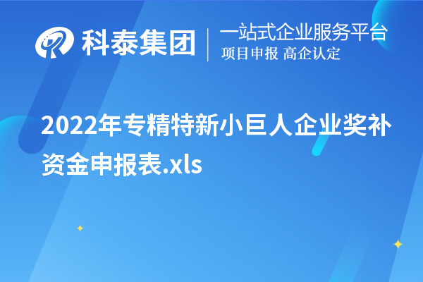 2022年專精特新小巨人企業(yè)獎(jiǎng)補(bǔ)資金申報(bào)表.xls