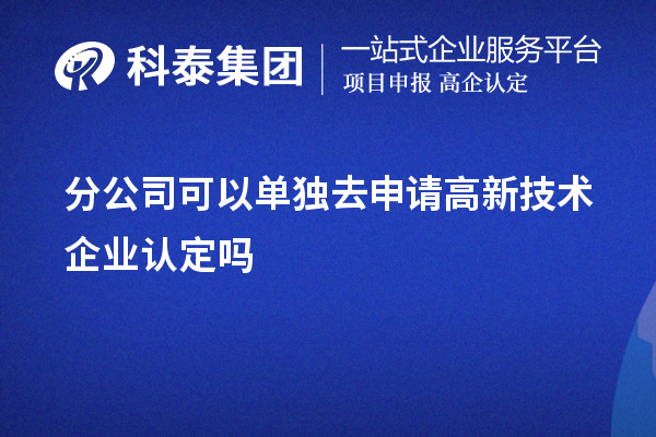 分公司可以單獨(dú)去申請(qǐng)高新技術(shù)企業(yè)認(rèn)定嗎