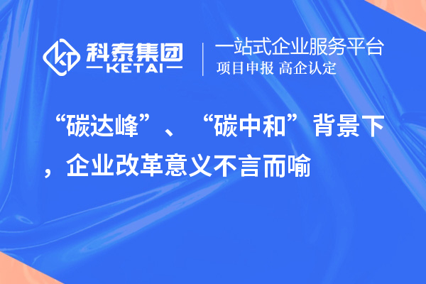 “碳達(dá)峰”、“碳中和”背景下，企業(yè)改革意義不言而喻