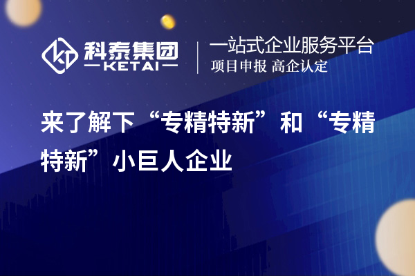 來了解下“專精特新”和“專精特新”小巨人企業(yè)