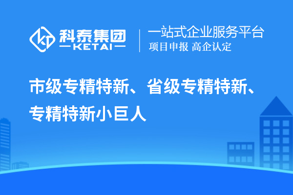 市級專精特新、省級專精特新、專精特新小巨人