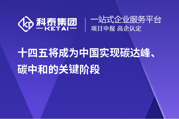 十四五將成為中國(guó)實(shí)現(xiàn)碳達(dá)峰、碳中和的關(guān)鍵階段