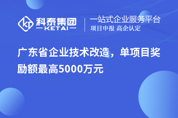 廣東省企業(yè)技術(shù)改造，單項(xiàng)目獎(jiǎng)勵(lì)額最高5000萬(wàn)元！