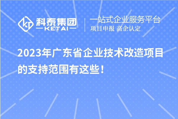 2023年廣東省企業(yè)技術(shù)改造項(xiàng)目的支持范圍有這些！