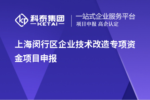 上海閔行區(qū)企業(yè)技術(shù)改造專項資金項目申報