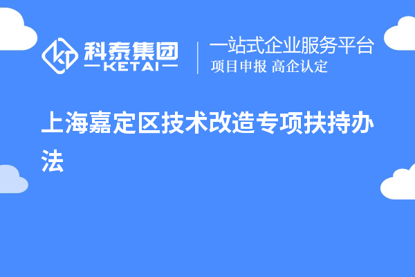 上海嘉定區(qū)技術(shù)改造專項扶持辦法