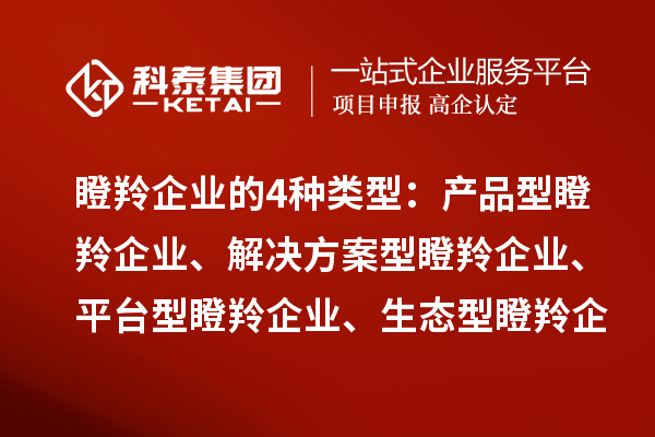 瞪羚企業(yè)的4種類型：產品型瞪羚企業(yè)、解決方案型瞪羚企業(yè)、平臺型瞪羚企業(yè)、生態(tài)型瞪羚企業(yè)