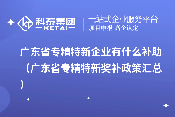 廣東省專精特新企業(yè)有什么補(bǔ)助（廣東省專精特新獎(jiǎng)補(bǔ)政策匯總）