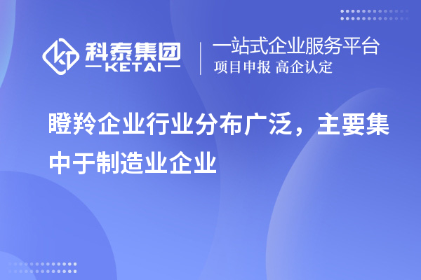 瞪羚企業(yè)行業(yè)分布廣泛，主要集中于制造業(yè)企業(yè)