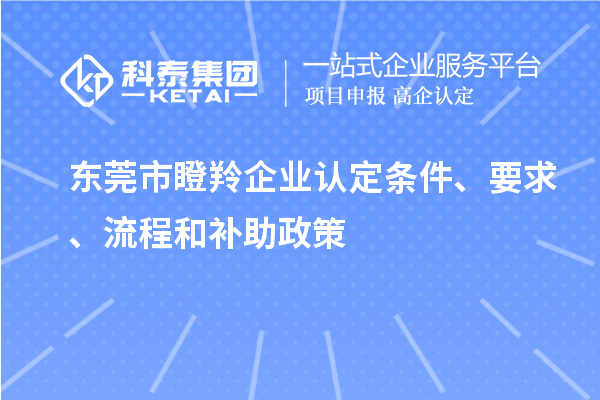 東莞市瞪羚企業(yè)認(rèn)定條件、要求、流程和補(bǔ)助政策