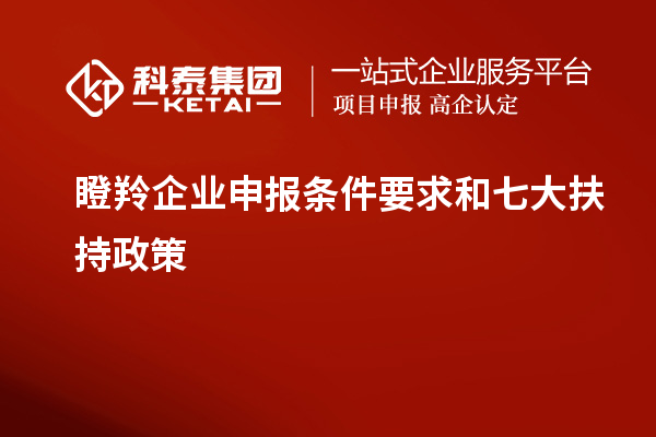 瞪羚企業(yè)申報條件要求和七大扶持政策