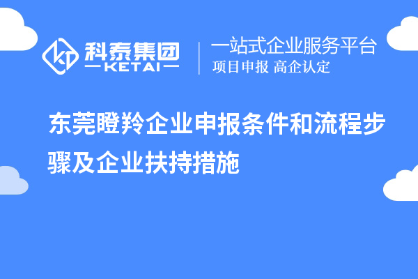 東莞瞪羚企業(yè)申報(bào)條件和流程步驟及企業(yè)扶持措施