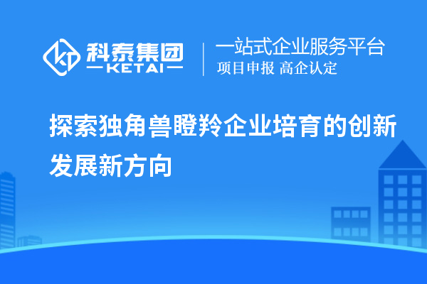 探索獨(dú)角獸瞪羚企業(yè)培育的創(chuàng)新發(fā)展新方向