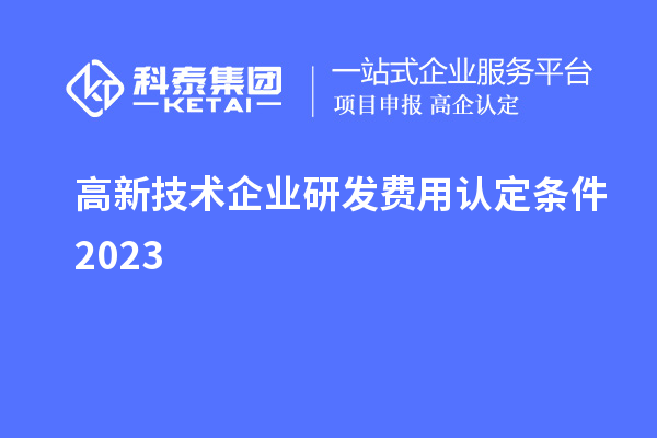 高新技術(shù)企業(yè)研發(fā)費用認(rèn)定條件2023