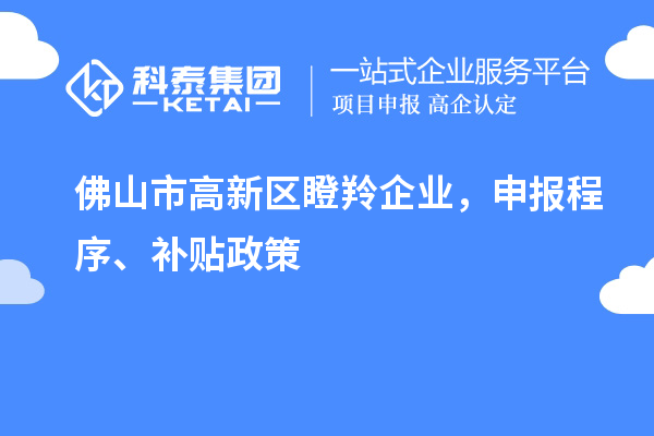 佛山市高新區(qū)瞪羚企業(yè)，申報(bào)程序、補(bǔ)貼政策