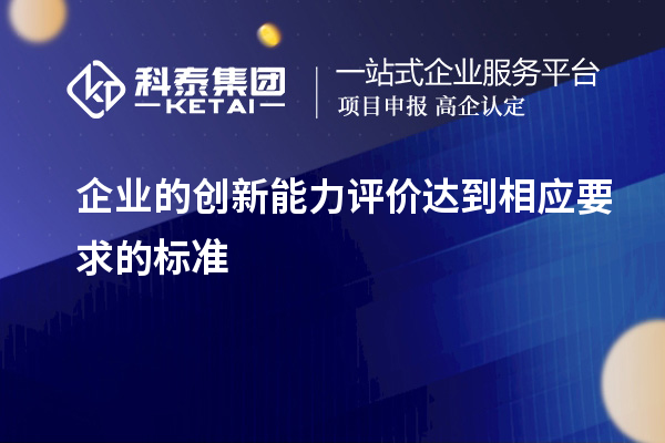 企業(yè)的創(chuàng)新能力評(píng)價(jià)達(dá)到相應(yīng)要求的標(biāo)準(zhǔn)