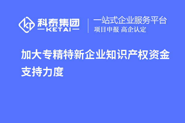 加大專精特新企業(yè)知識(shí)產(chǎn)權(quán)資金支持力度