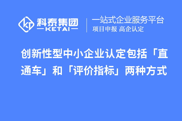 創(chuàng)新性型中小企業(yè)認(rèn)定包括「直通車」和「評價(jià)指標(biāo)」兩種方式