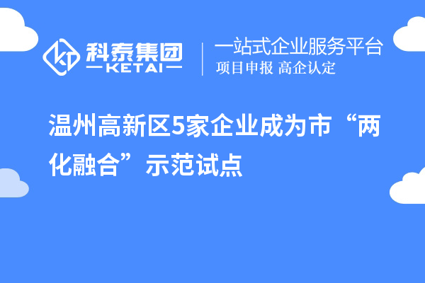 溫州高新區(qū)5家企業(yè)成為市“兩化融合”示范試點