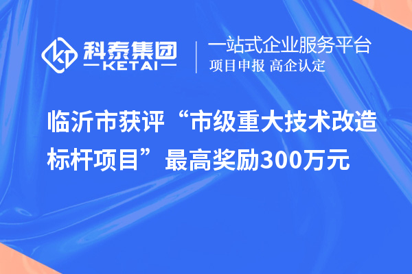 臨沂市獲評(píng)“市級(jí)重大技術(shù)改造標(biāo)桿項(xiàng)目”最高獎(jiǎng)勵(lì)300萬元