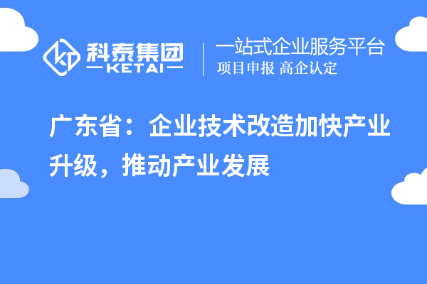 廣東?。浩髽I(yè)技術(shù)改造加快產(chǎn)業(yè)升級，推動產(chǎn)業(yè)發(fā)展