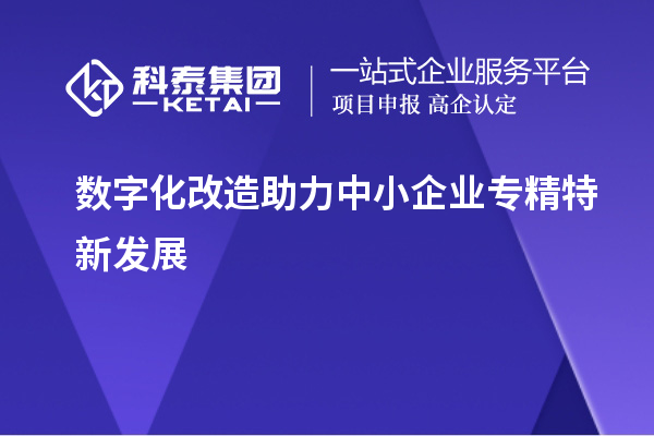 數(shù)字化改造助力中小企業(yè)專精特新發(fā)展