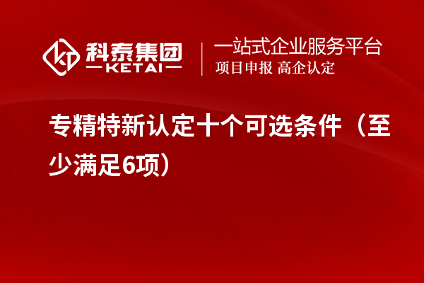 專精特新認(rèn)定十個(gè)可選條件（至少滿足6項(xiàng)）