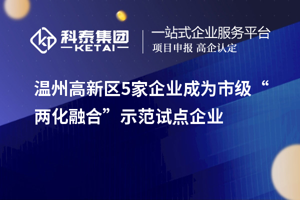 溫州高新區(qū)5家企業(yè)成為市級“兩化融合”示范試點企業(yè)