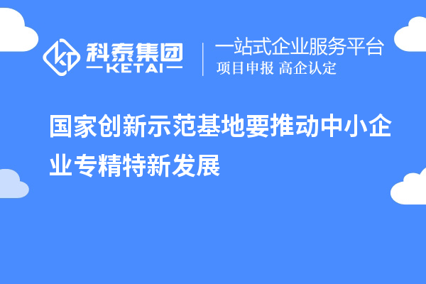 國(guó)家創(chuàng)新示范基地要推動(dòng)中小企業(yè)專(zhuān)精特新發(fā)展