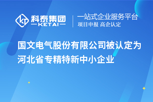 國文電氣股份有限公司被認(rèn)定為河北省專精特新中小企業(yè)