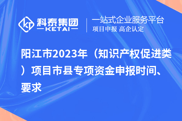 陽(yáng)江市2023年（知識(shí)產(chǎn)權(quán)促進(jìn)類(lèi)）項(xiàng)目市縣專(zhuān)項(xiàng)資金申報(bào)時(shí)間、要求