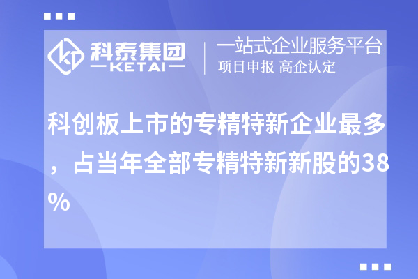 科創(chuàng)板上市的專精特新企業(yè)最多，占當(dāng)年全部專精特新新股的38%