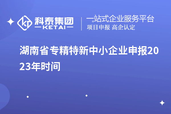 湖南省專精特新中小企業(yè)申報2023年時間