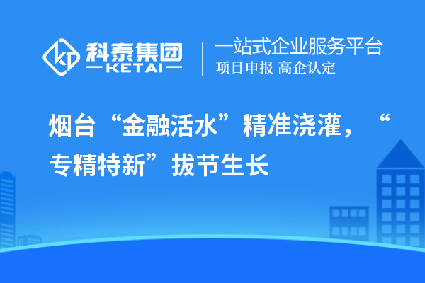 煙臺“金融活水”精準(zhǔn)澆灌，“專精特新”拔節(jié)生長