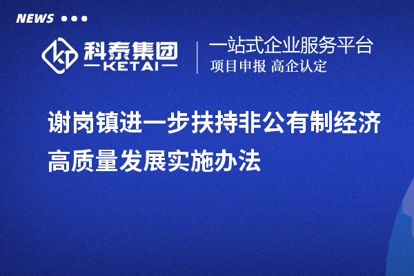 謝崗鎮(zhèn)進一步扶持非公有制經(jīng)濟高質(zhì)量發(fā)展實施辦法