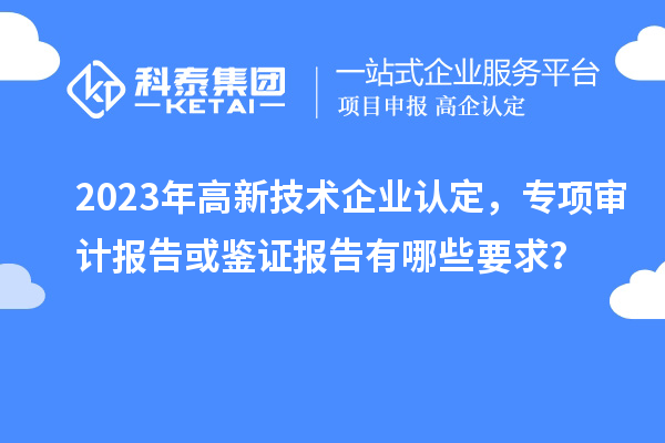 2023年高新技術(shù)企業(yè)認(rèn)定，專項審計報告或鑒證報告有哪些要求？