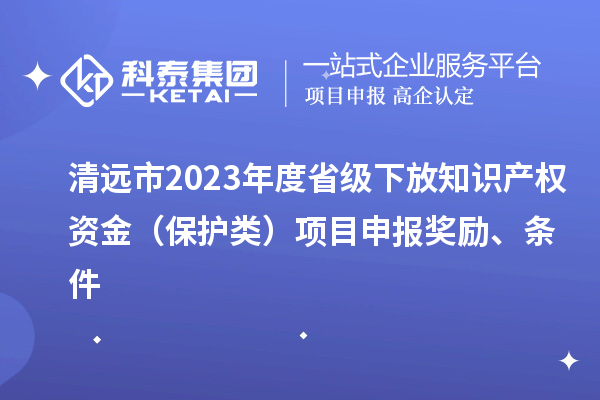 清遠(yuǎn)市2023年度省級下放知識產(chǎn)權(quán)資金（保護(hù)類）項目申報獎勵、條件