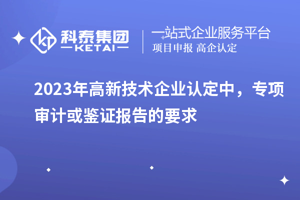 2023年高新技術(shù)企業(yè)認(rèn)定中，專項(xiàng)審計(jì)或鑒證報(bào)告的要求