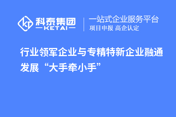 行業(yè)領(lǐng)軍企業(yè)與專(zhuān)精特新企業(yè)融通發(fā)展“大手牽小手”