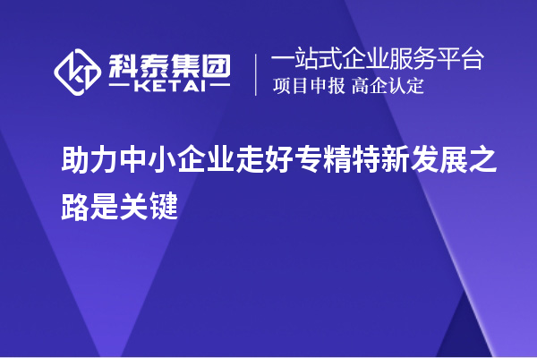 助力中小企業(yè)走好專精特新發(fā)展之路是關(guān)鍵