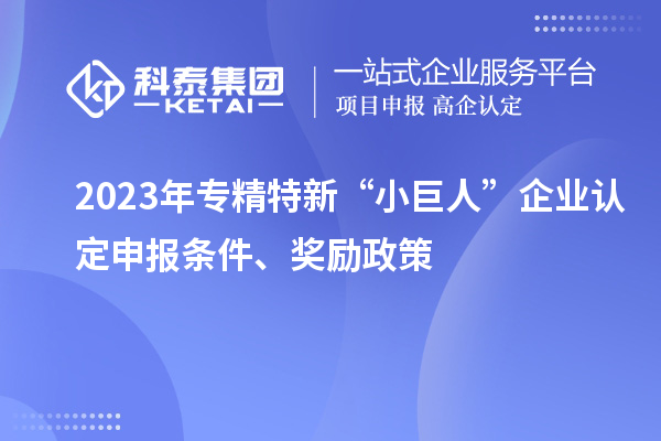 2023年專精特新“小巨人”企業(yè)認(rèn)定申報條件、獎勵政策