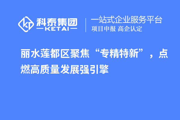 麗水蓮都區(qū)聚焦“專精特新”，點(diǎn)燃高質(zhì)量發(fā)展強(qiáng)引擎