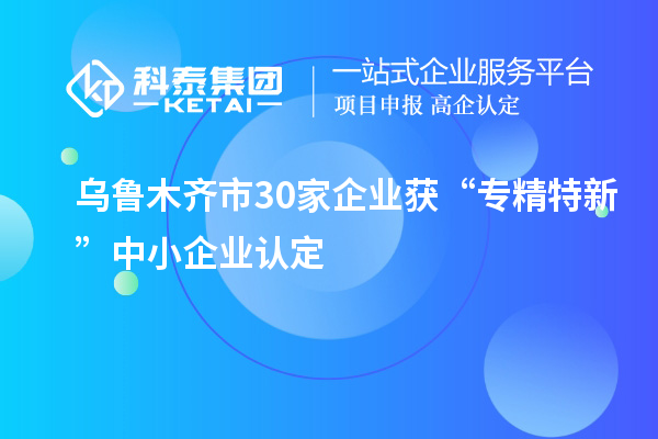 烏魯木齊市30家企業(yè)獲“專精特新”中小企業(yè)認(rèn)定