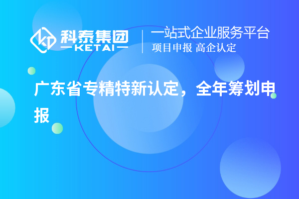 廣東省專精特新認定，全年籌劃申報