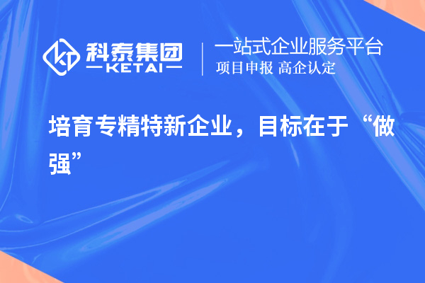 培育專精特新企業(yè)，目標在于“做強”