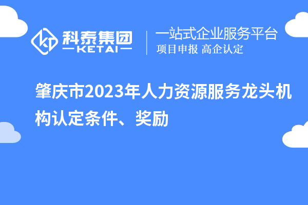 肇慶市2023年人力資源服務(wù)龍頭機(jī)構(gòu)認(rèn)定條件、獎(jiǎng)勵(lì)