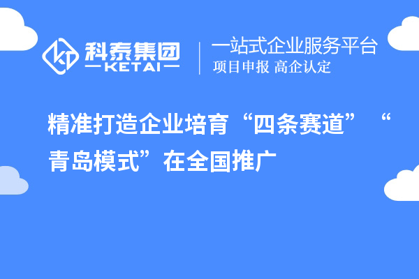 精準(zhǔn)打造企業(yè)培育“四條賽道” “青島模式”在全國(guó)推廣