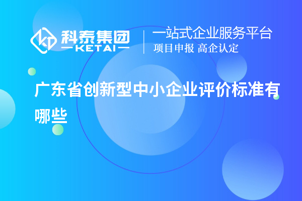 廣東省創(chuàng)新型中小企業(yè)評價標準有哪些