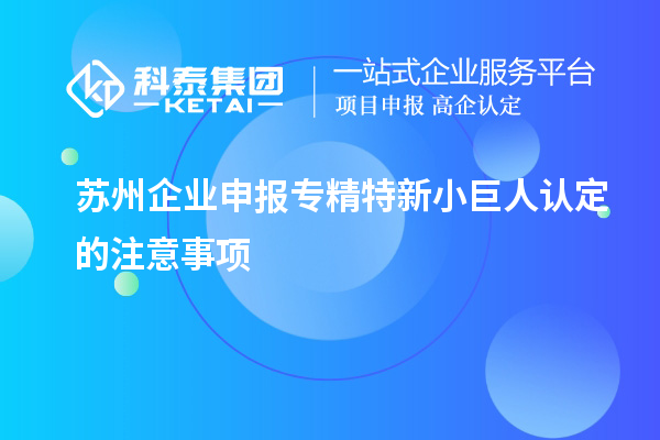 蘇州企業(yè)申報專精特新小巨人認定的注意事項